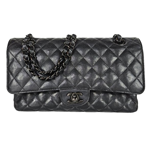 CHANEL Handbags - Chanel So Black Medium Calfskin Classic Flap Shoulder Bag